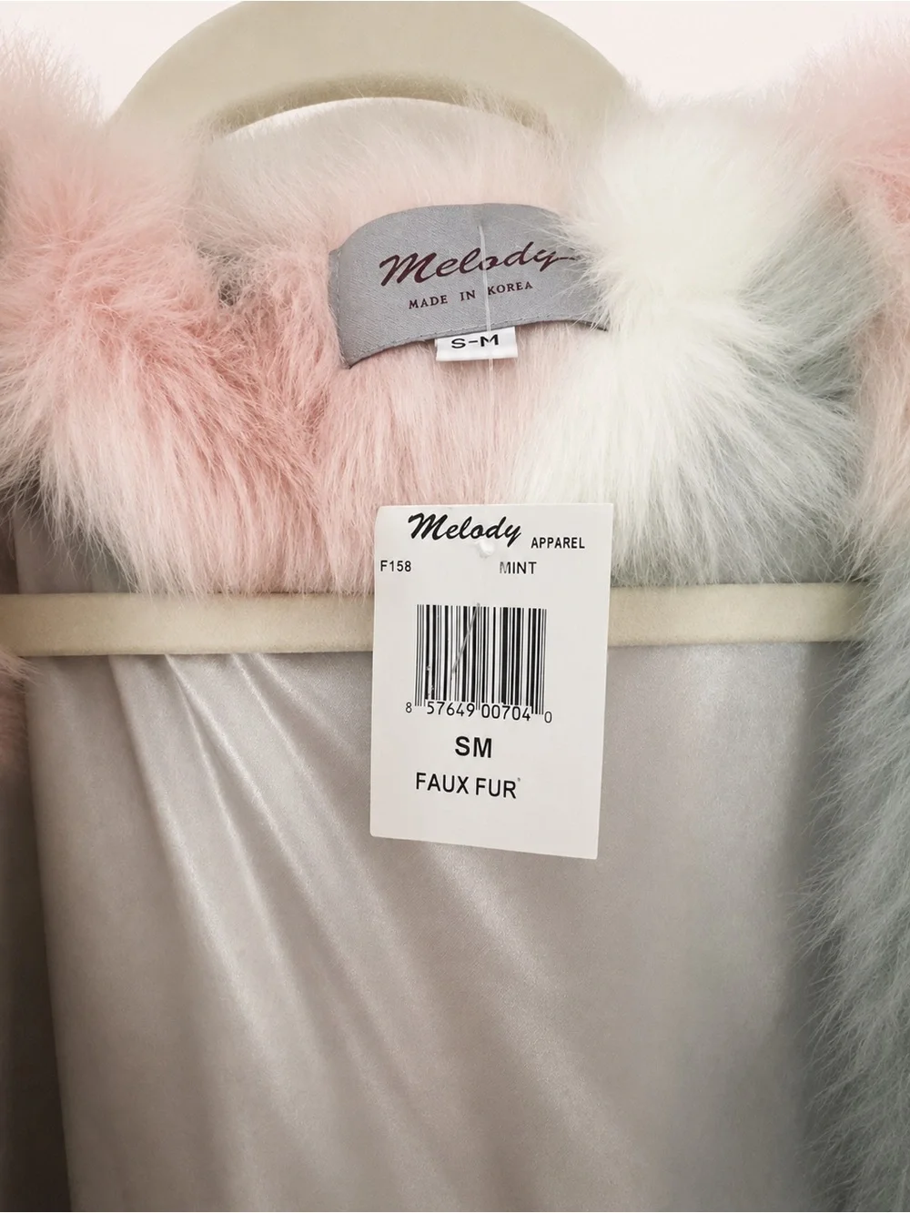 Chevron Faux Fur Jacket in Pink, Gray & White (so chic & fun!)